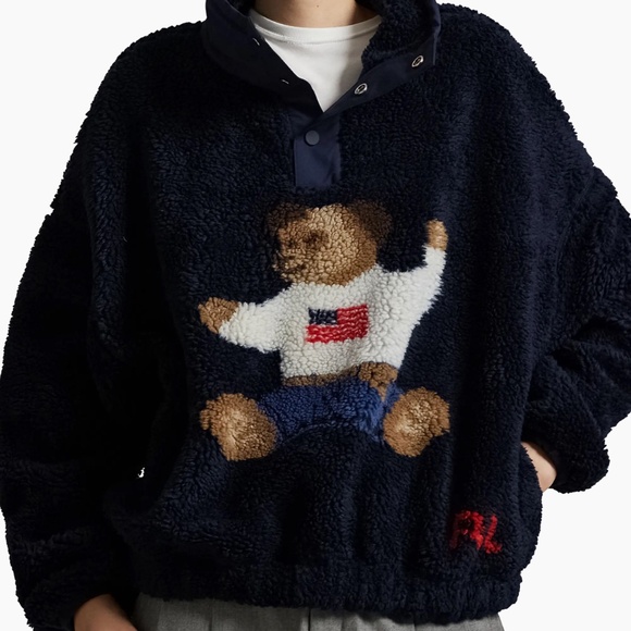 Polo Ralph Lauren Bear Fleece Mockneck Sweater - Picture 3 of 3